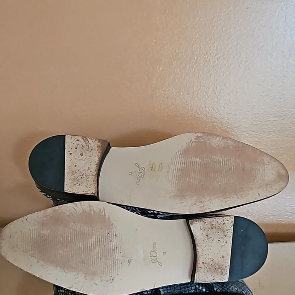 J. Crew Snake Print Leather Ankle Zipper Boots. - Picture 7 of 12